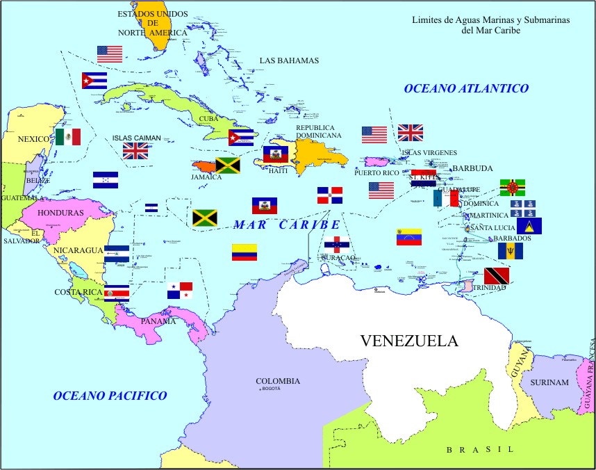 Isla Mar Caribe Mapa