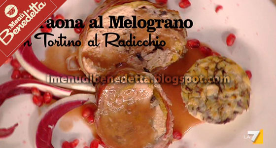 Faraona al Melograno con Tortino al Radicchio di Benedetta Parodi