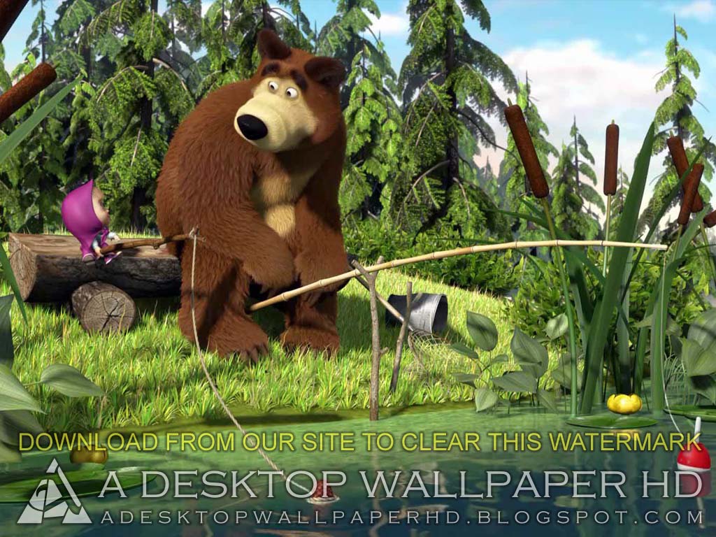 Masha And The Bear Fishing Cartoons Desktop Wallpaper HD Desktop Masha And The Bear Fishing Cartoons Desktop Wallpaper HD Desktop