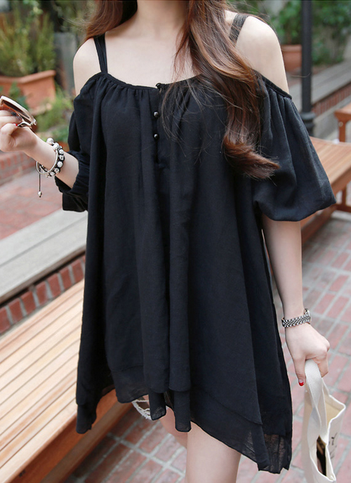 [Miamasvin] Tiered Hem Peasant Blouse KSTYLICK Latest Korean