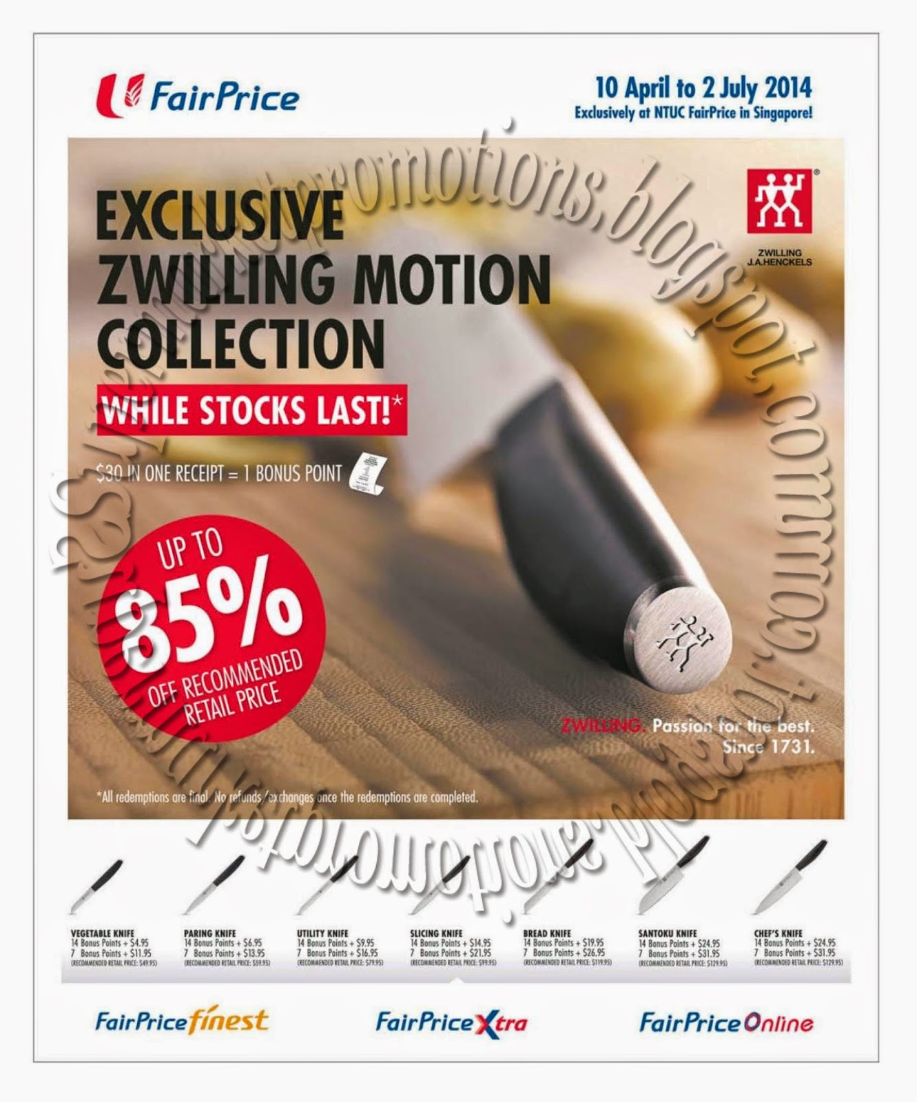 NTUC FairPrice Redeem Exclusive Zwilling Motion Collection 10 April