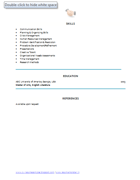 sample youth coordinator resume