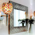 living room interior design: decorate cracks of mirror  