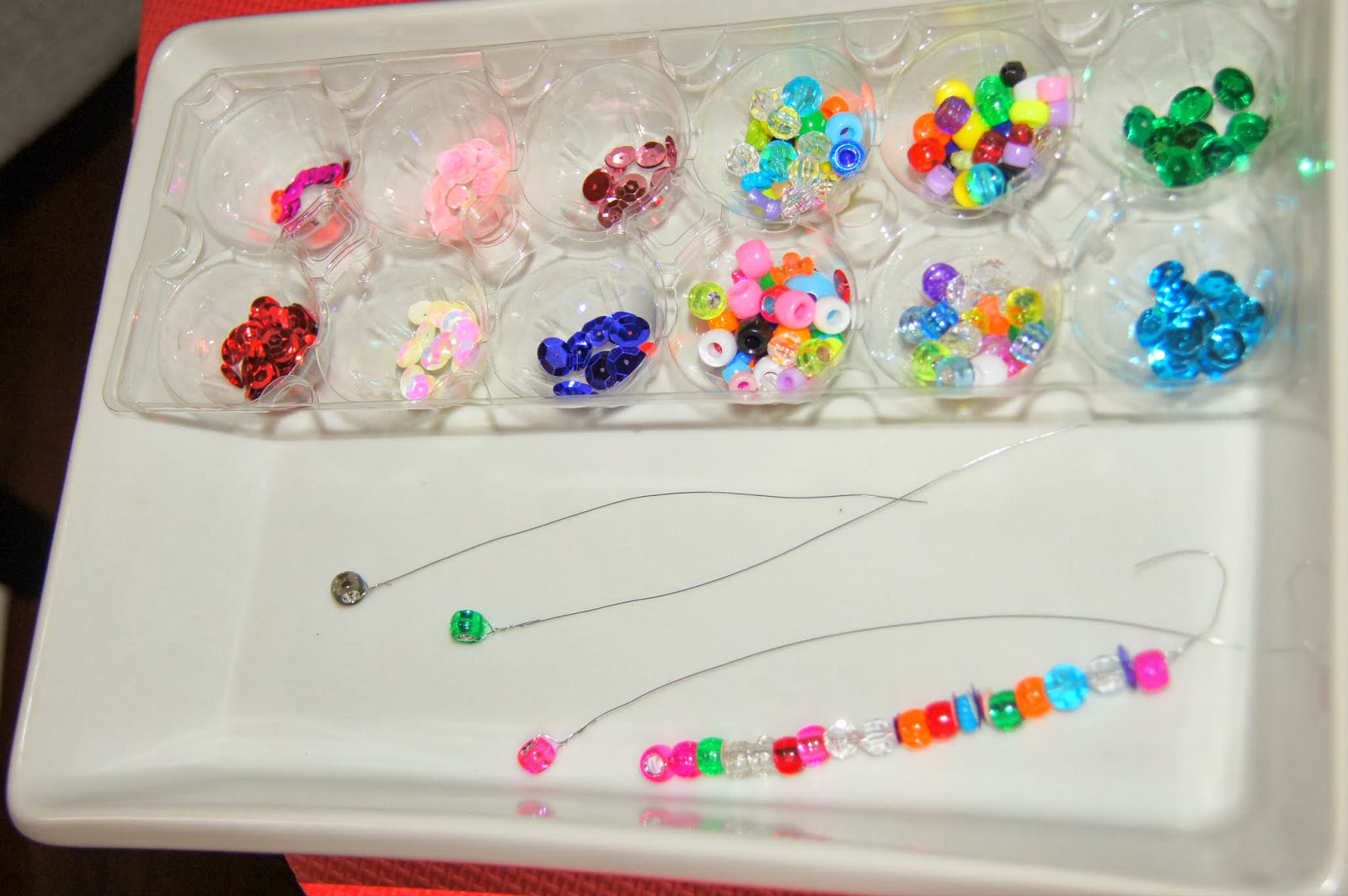 Kids DIY Beaded Icicle Christmas Tree Ornaments "Making Montessori Ours"