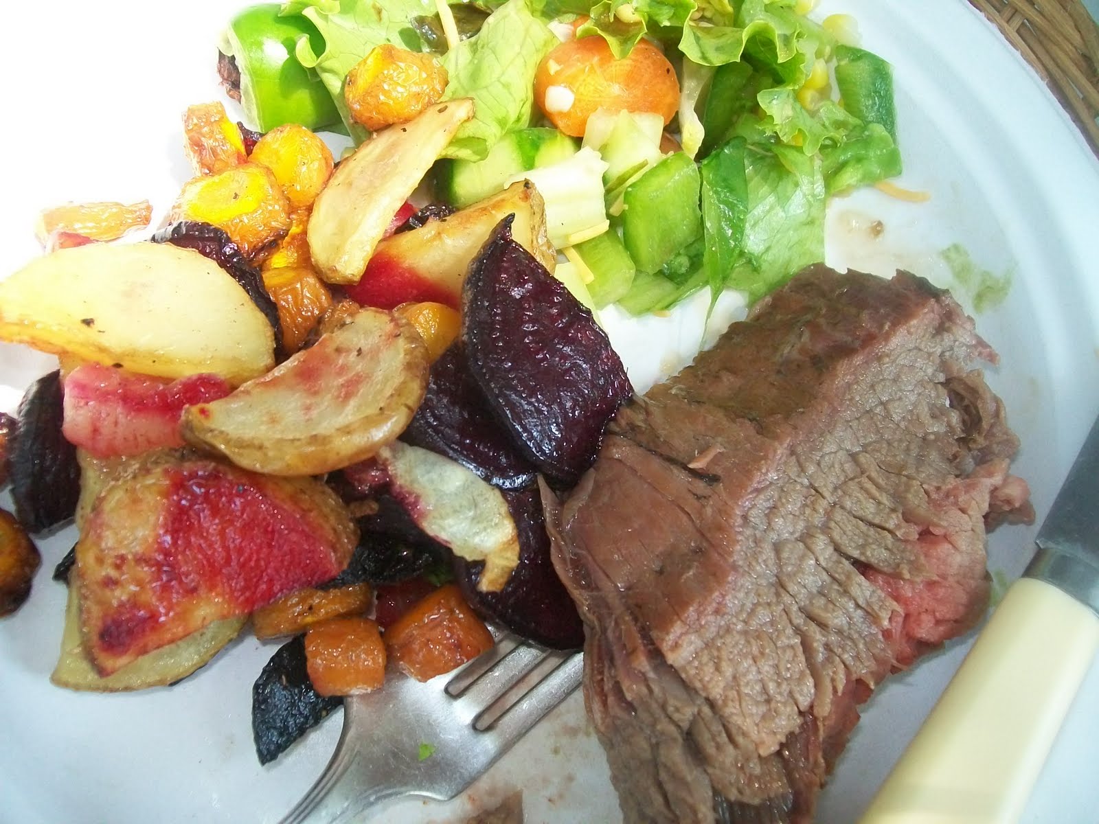 Michigan Cottage Cook ROASTED BEETS WITH CARROTS, POTATOES AND ONION