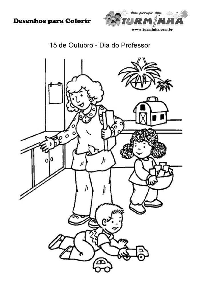 Desenhos para colorir com o tema dia das crianças - Professora
