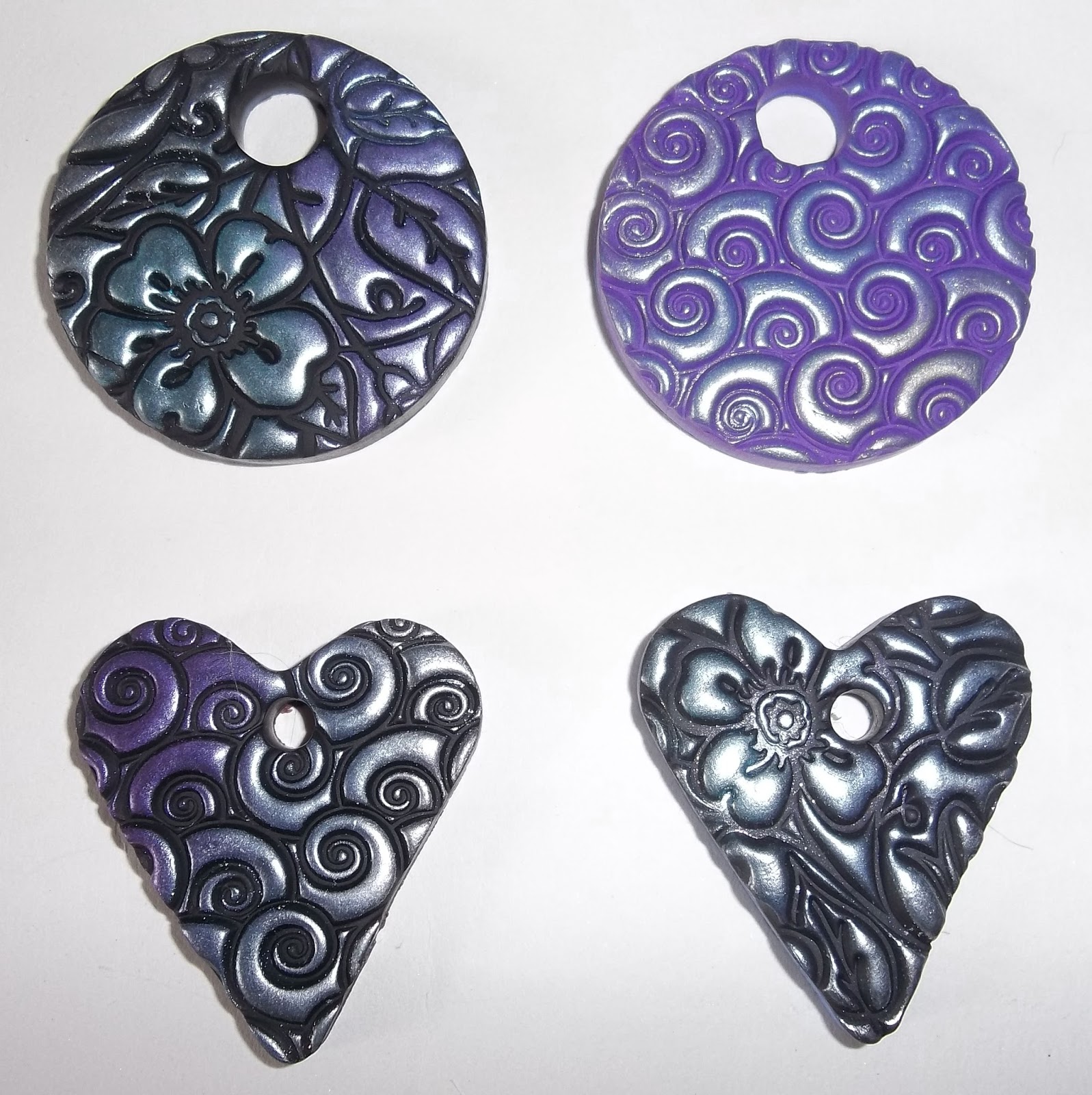 Feltabulous Polymer clay with alcohol ink and stamps experiments (and