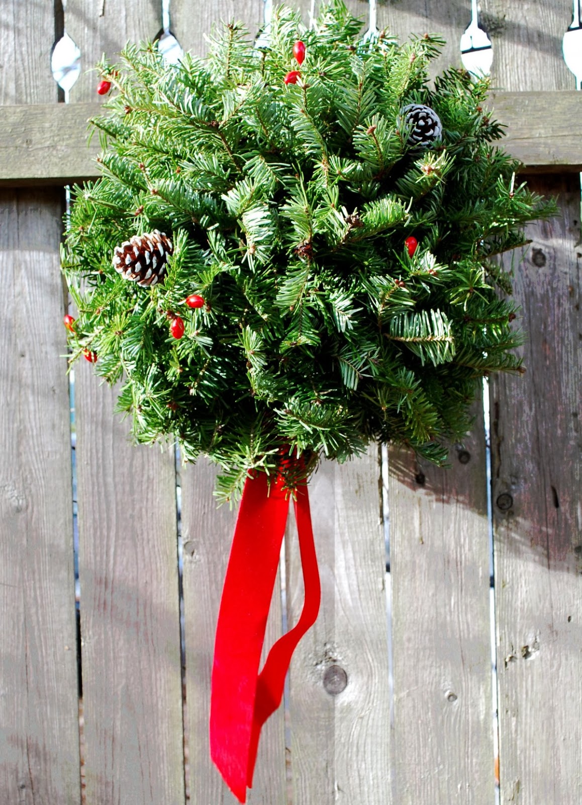 intotherustic How to make an Evergreen Kissing Ball for Christmas