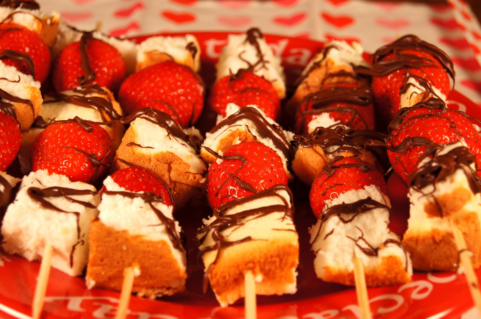 Elizabeth's Dutch Oven Strawberry, Angel Food Cake, and Chocolate Skewers