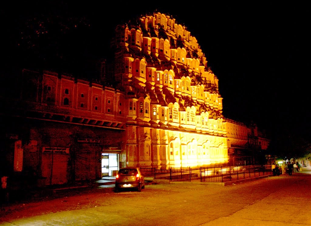 India Tourism hawa mahal jaipur at night pics