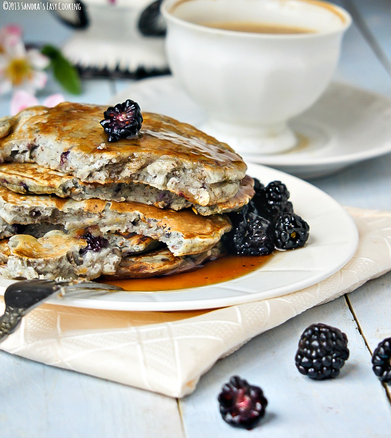 Blackberry Flax Pancakes Sandra's Easy Cooking
