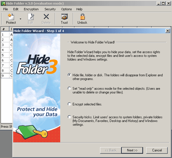 hide folder