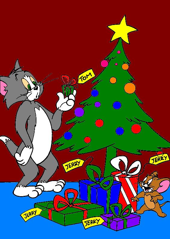 ..COOL PICS AND WALLPAPERS FOR MOBILES..: MERRY CHRISTMAS TOM AND JERRY