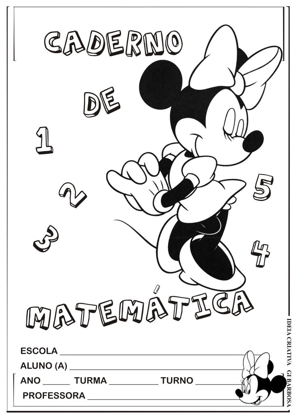 capas para caderno minnie ideia criativa gi carvalho educação