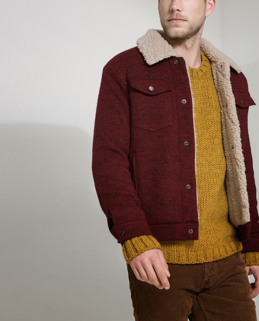 6 Moda Zara jackets 2014 for men FLEECE JACKET