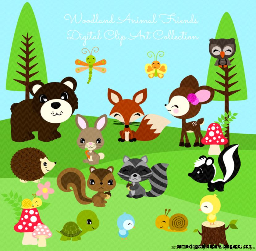 Woodland Animal Friends Digital Clipart clip by JandGDesignStudio Woodland Animal Friends Digital Clipart clip by JandGDesignStudio