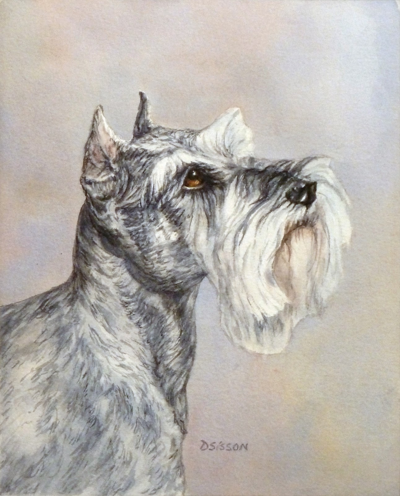 Daily Painting Projects Mini Schnauzer Oil Painting Pet Portrait