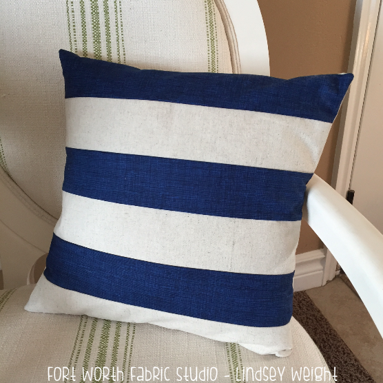 Fort Worth Fabric Studio DIY Striped Pillow Tutorial