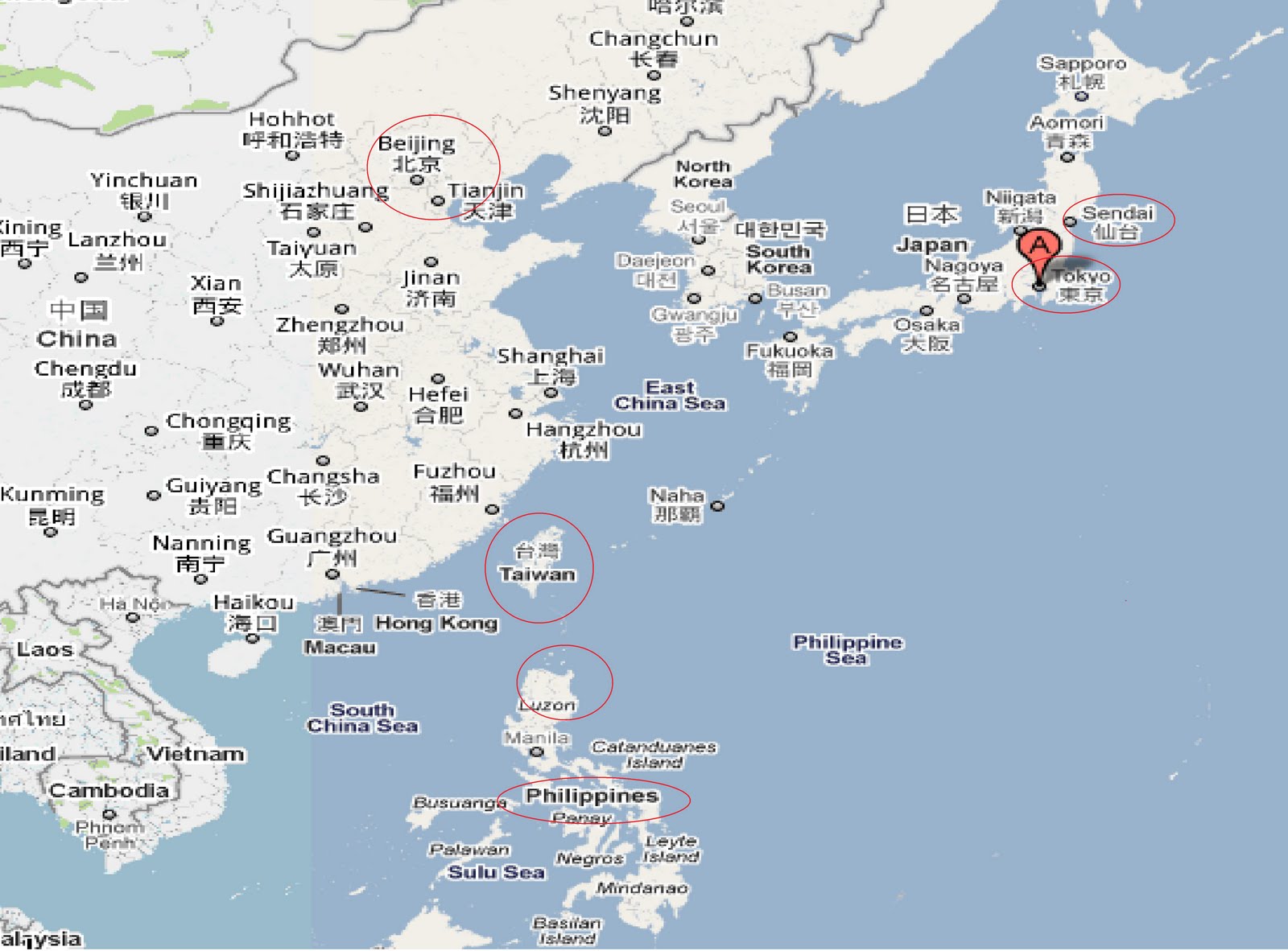 Philippines Map And Neighboring Countries Philippines Map And Neighboring Countries