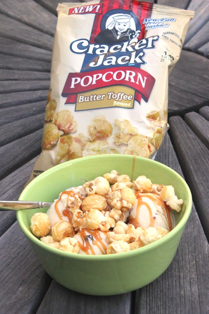 Cracker Jack ice cream sundae, a dessert my dad would have loved