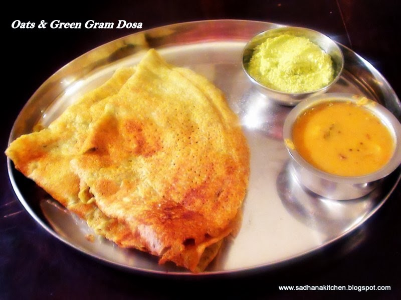 Madappalli Temple's Kitchen Oats and green gram dal Dosa (Without Rice)