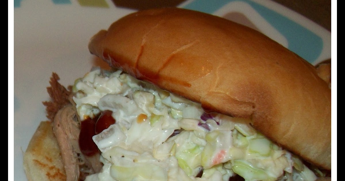 April's Homemaking Crockpot BBQ Pulled Pork Sandwiches with Coleslaw