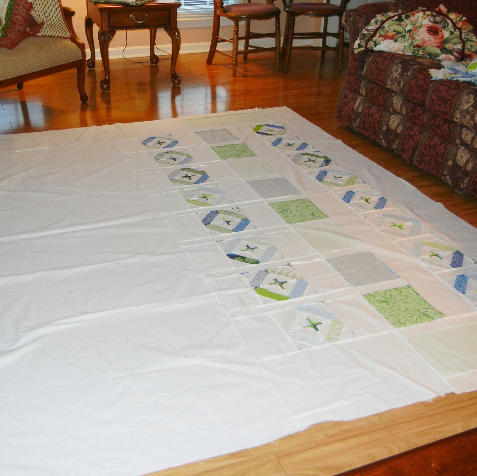 Joanie's Trendy Quilts Tutorial on How to Sandwich a Quilt