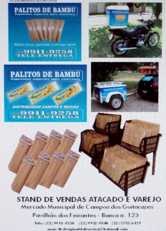 Distribuidor de Palitos de Bambú p/ Churrascos e Crepes