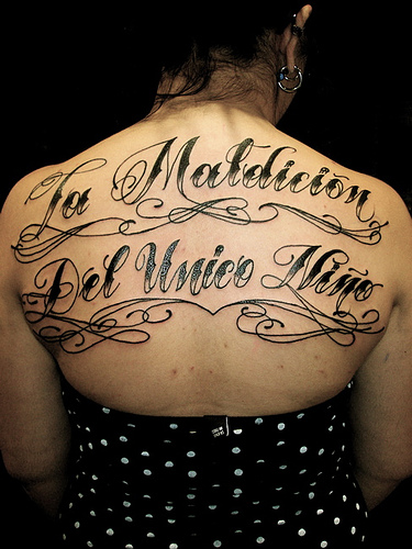cursive tattoo font center