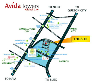 Avida Towers Global City 9th Avenue Location Map