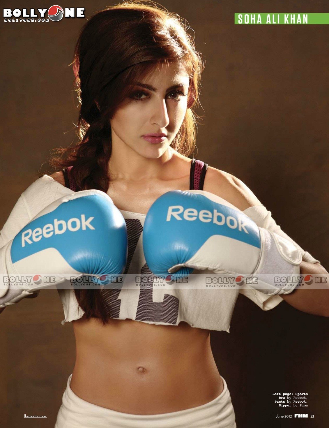 Soha Ali khan boxing gloves - Bikini Pic - (2) - Soha Ali khan Bikini Pics, Navel show FHM June 2012 