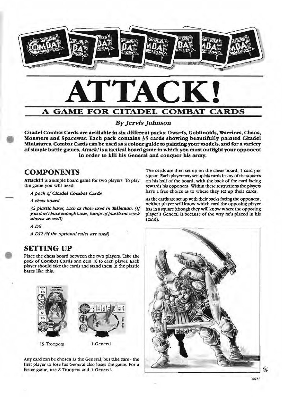 Champion Of Chaos Mollin Lord Of Skull Chaos 1989 Citadel Combat Card 