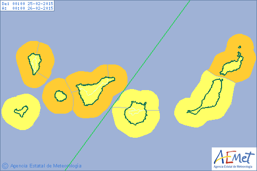 Avisos por viento y costero Canarias, febrero Avisos por viento y costero Canarias, febrero