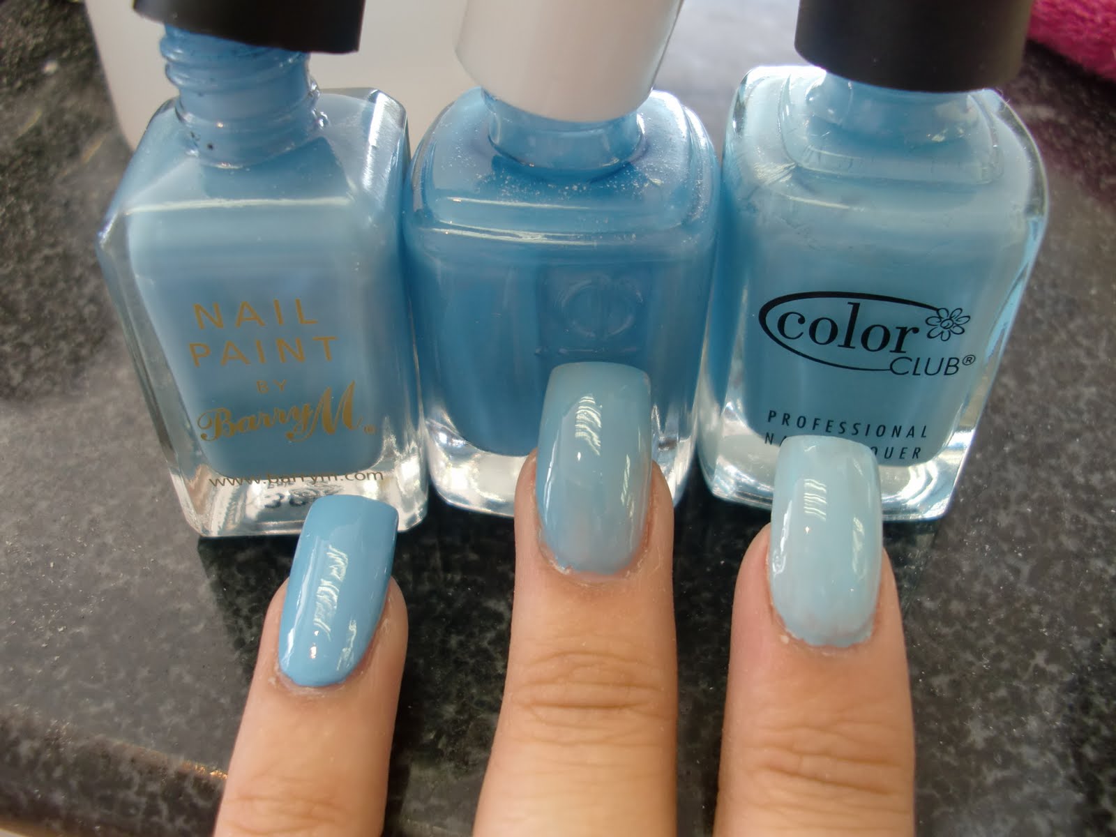 baby blue toenails