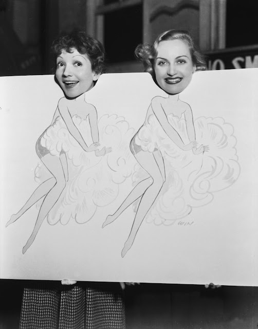 Amazing Historical Photo of Carole Lombard with Claudette Colbert in 1935 