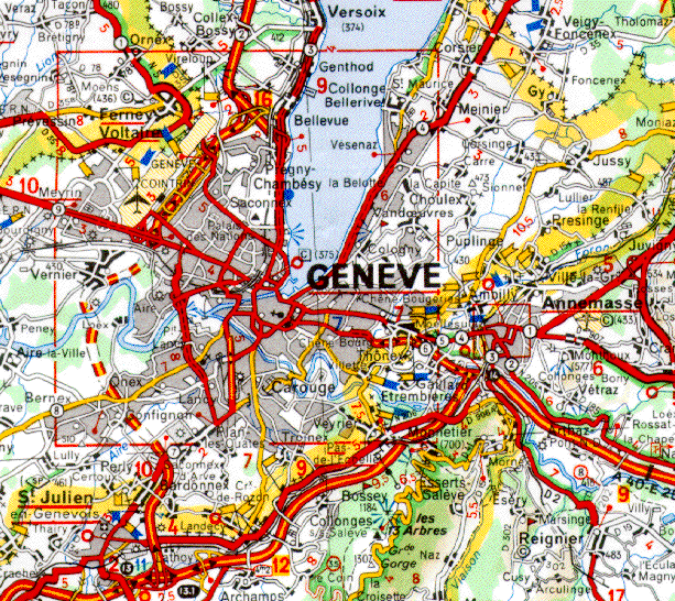 Street map Geneva Switzerland