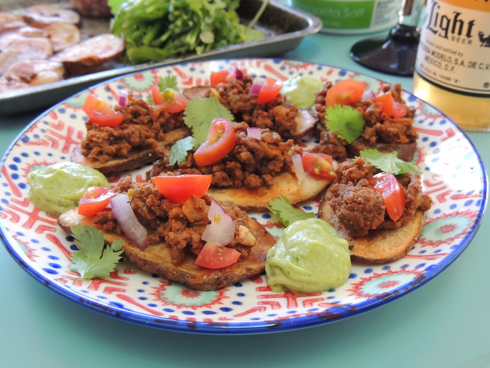 Leave a Happy Plate MexiIrish Nachos with CilantroAvocado Sauce (Paleo)