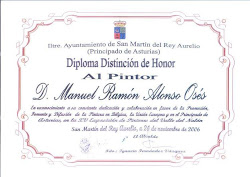 DIPLOMA DISTINCIÒN DE HONOR (Ayto San Martin del Rey Aurelio)