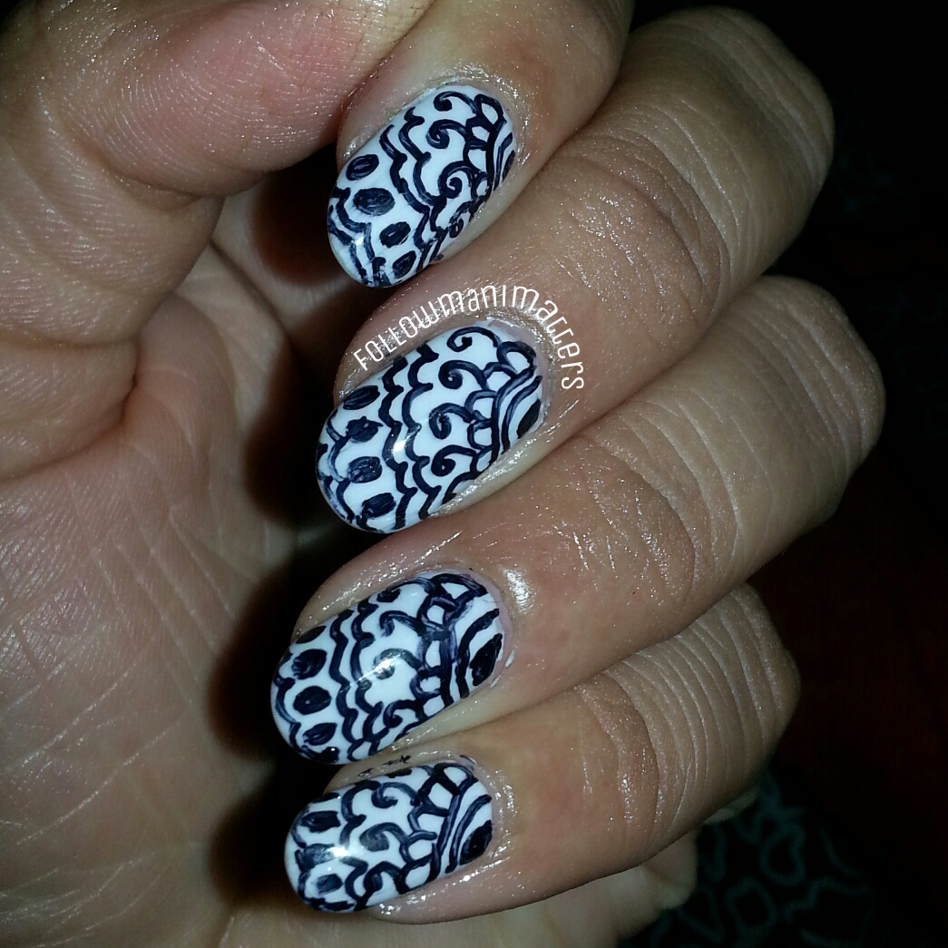 Manisha's FollowManimatters Henna nails with Sharpie