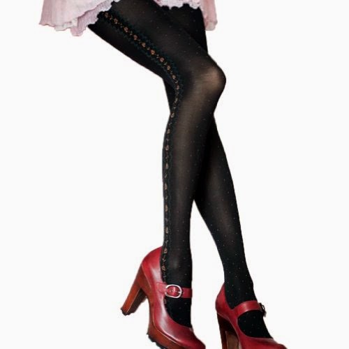 Floral Side Pattern Tights