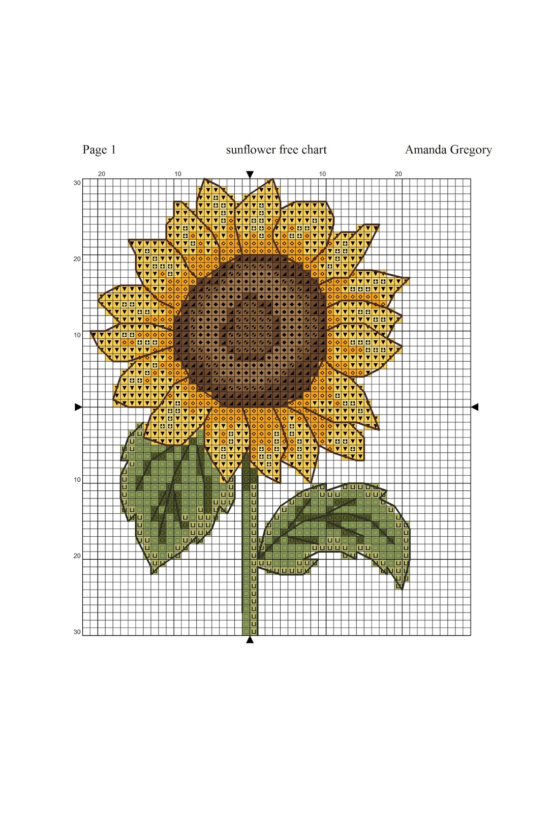 Free Sunflower Cross Stitch Chart