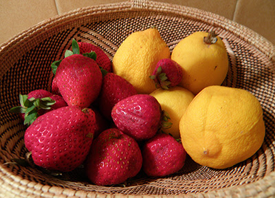 Basket of Lemons and Strawberries