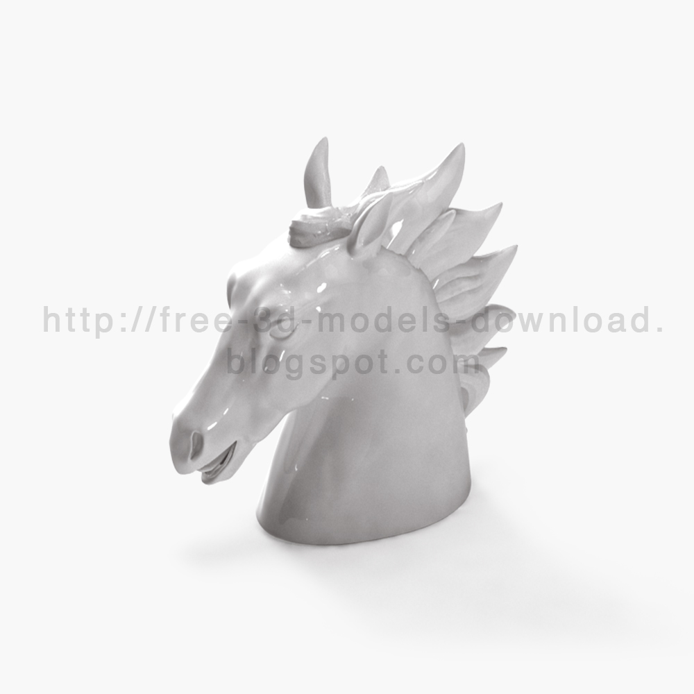 3d модель, 3d model, sculpture, скульптура, скачать бесплатно, free download, horse, лошадь, decoration, white, white diva