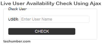 Live User Availability Check Using Ajax