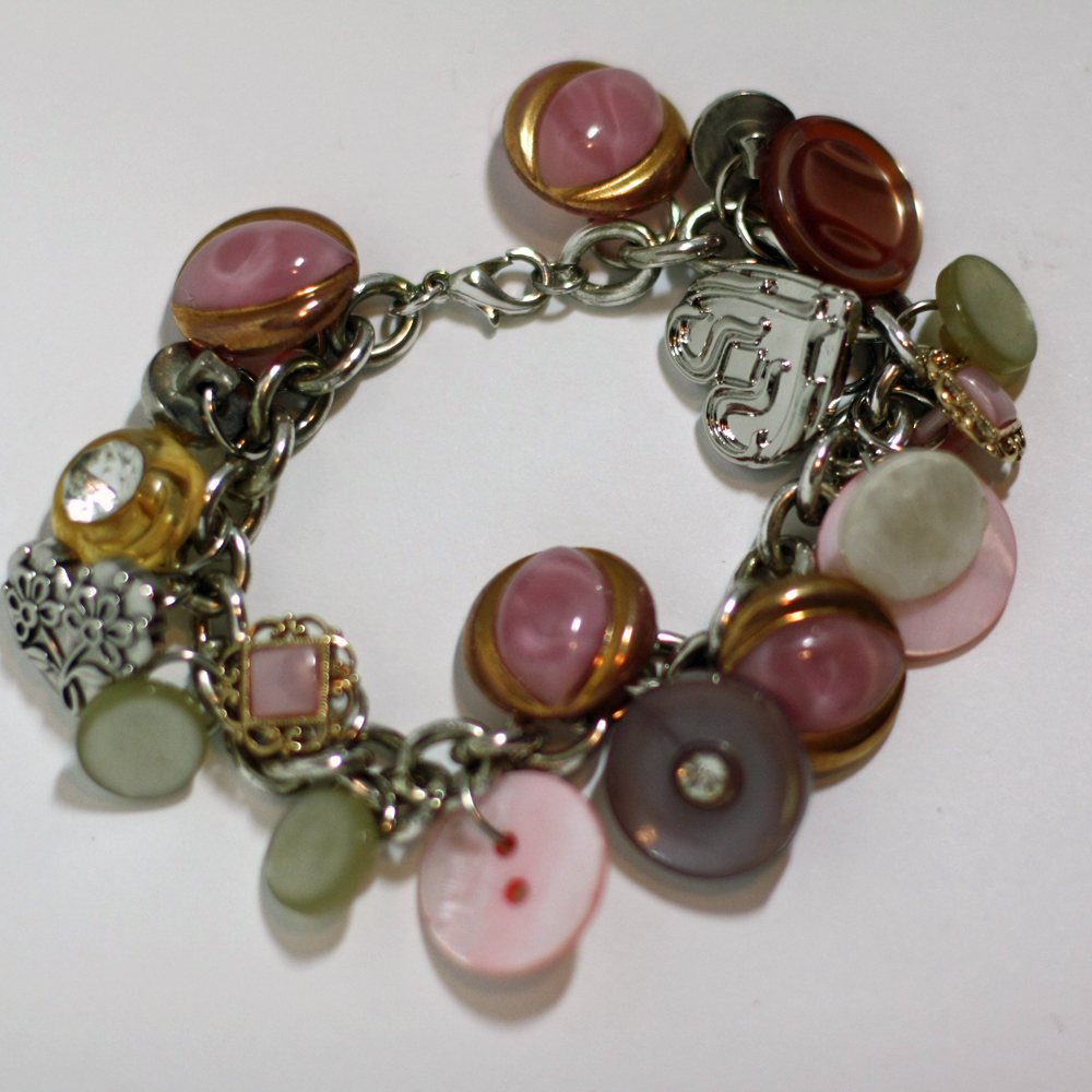 Button charm bracelet