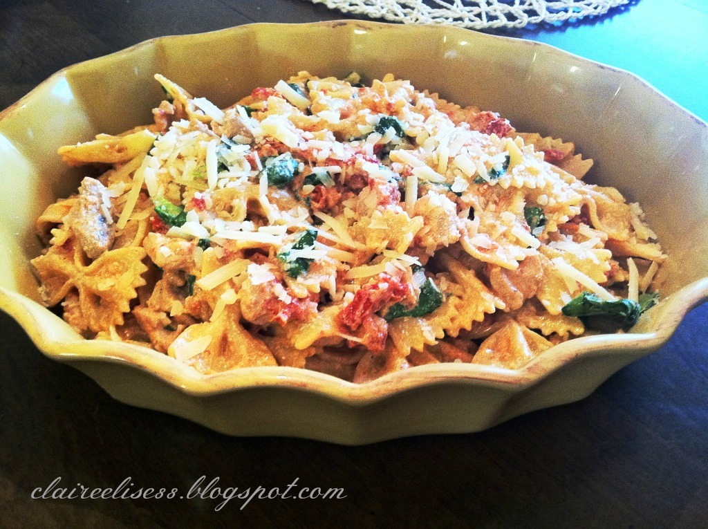 claire elise SunDried Tomato & Chicken Pasta