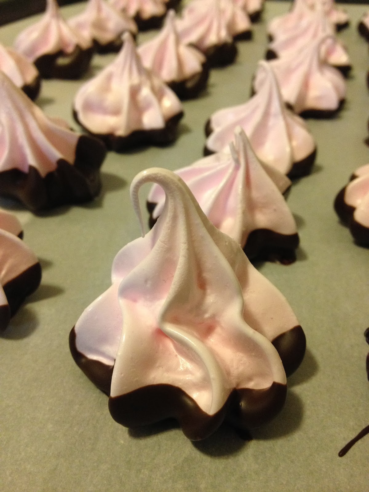 Chocolate Dipped Cherry Meringues Stress Baking