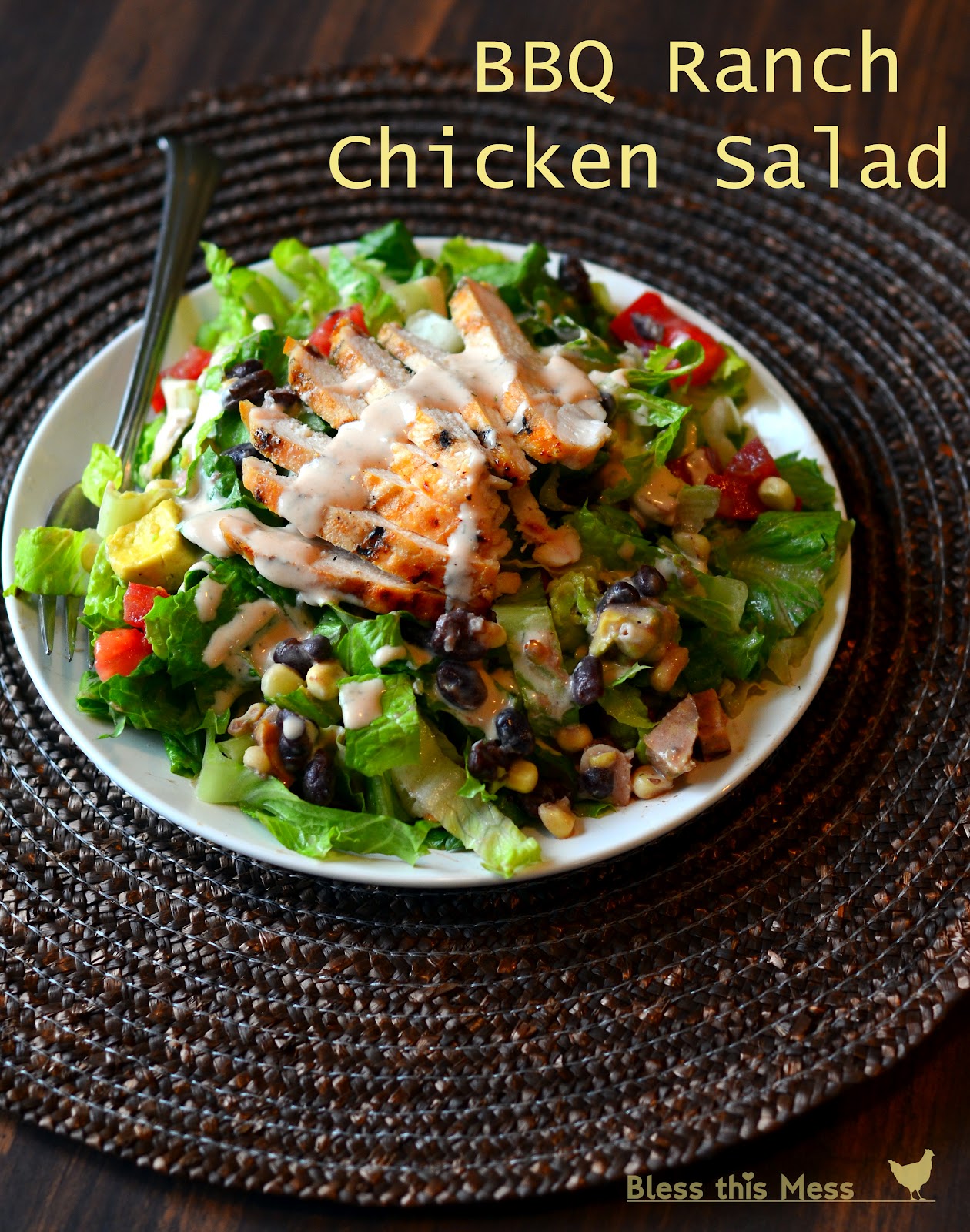 Barbecue Ranch Chicken Salad — Bless this Mess