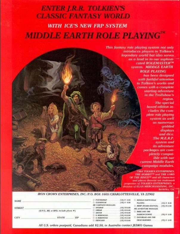 GROGNARDIA: The Ads of Dragon: Middle Earth Role Playing