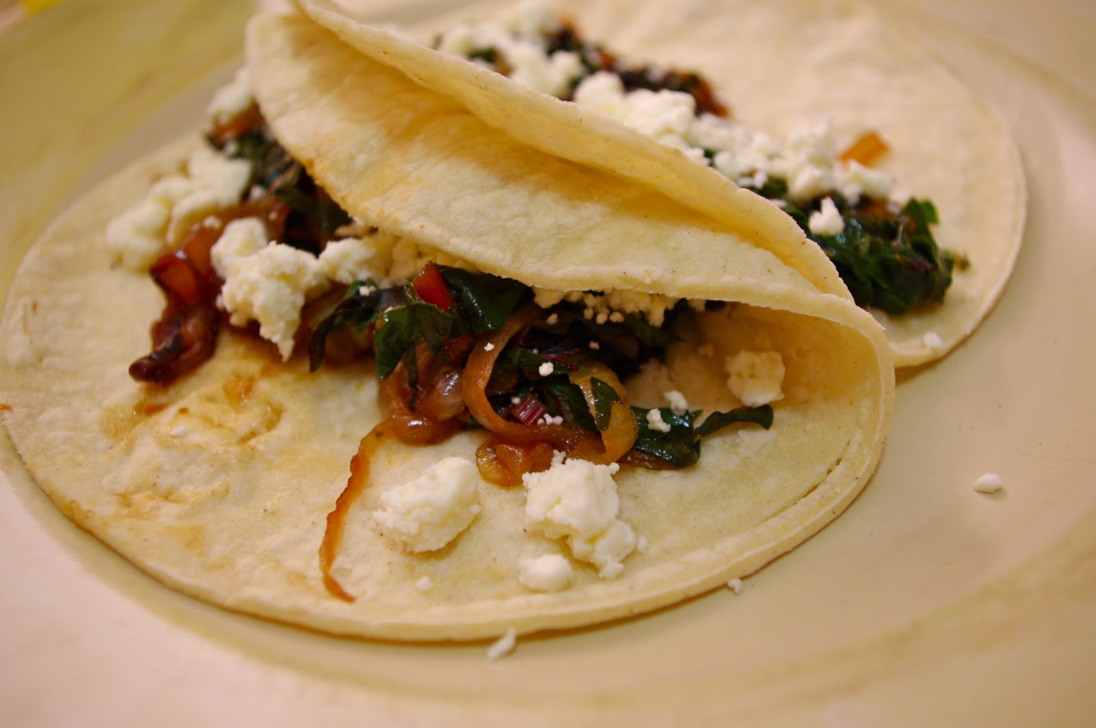 Let's Eat! Swiss Chard and Caramelized Onion Tacos